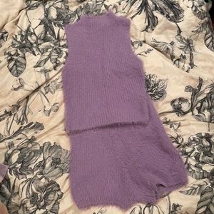 Zara lilac fuzzy sweater set